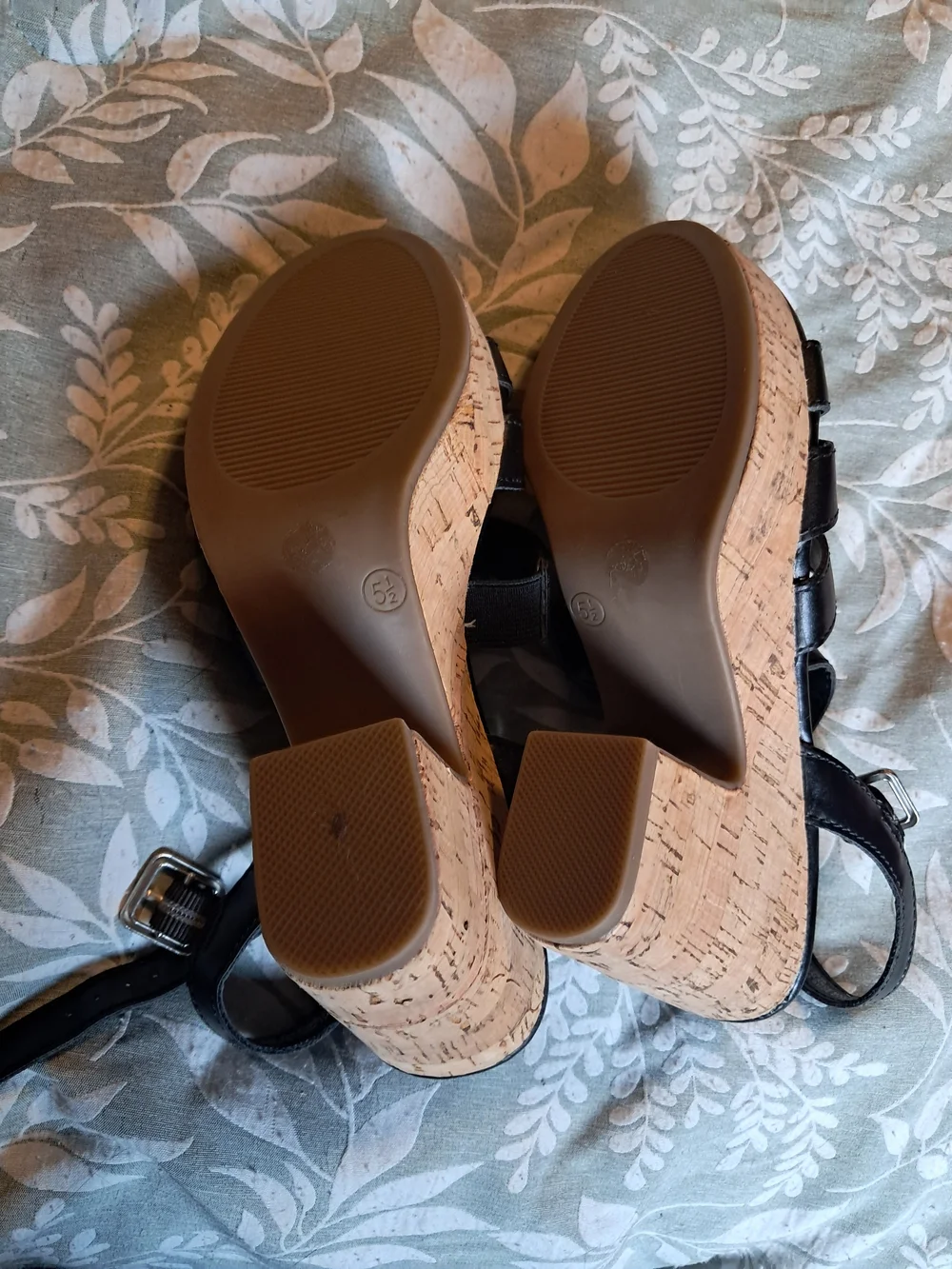 a.n.a Black Strappy Ankle-Buckle Platform Sandals 5.5